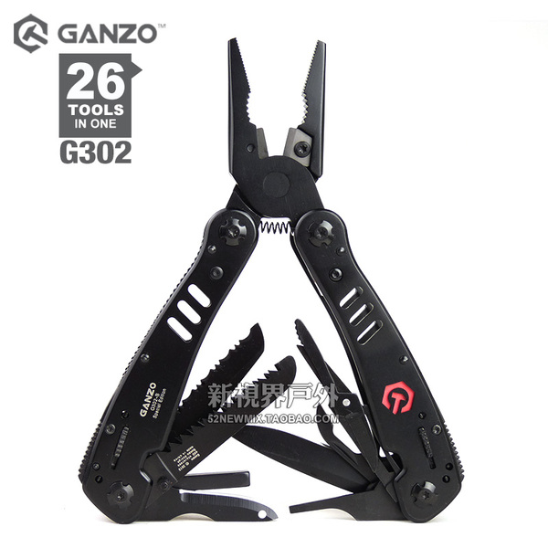 GANZO关铸G302 B多功能工具钳折叠组合钳子高硬度小刀具户外用品
