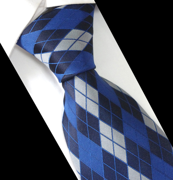 2011防水免洗领带 蓝色菱格 男士正装领带 商务领带 西装领带