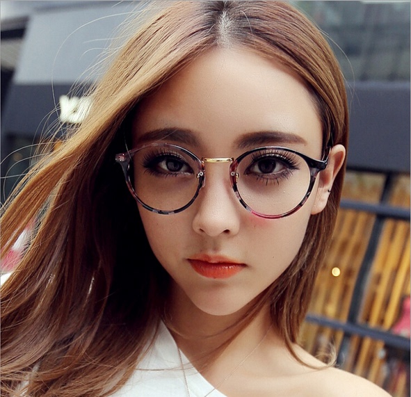 韩版复古超轻全框椭圆形板材眼镜框架男女通用平光镜可配近视眼镜