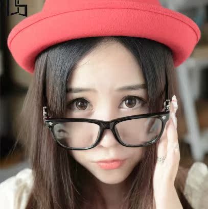 韩版大全框眼镜框潮克罗心复古男女款平光镜可配防辐射近视镜架