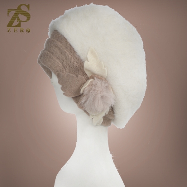 秋冬季韩国版甜美贝雷帽女冬天兔毛呢加厚蓓蕾帽英伦 潮 时尚帽子