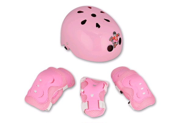 男女儿童轮滑头盔护具套装 滑板车旱冰溜冰鞋护膝7件套