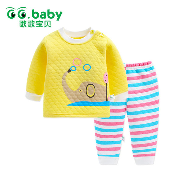 婴幼儿衣服童保暖套装冬装宝宝三层保暖两件套0-1岁婴儿冬装舒适