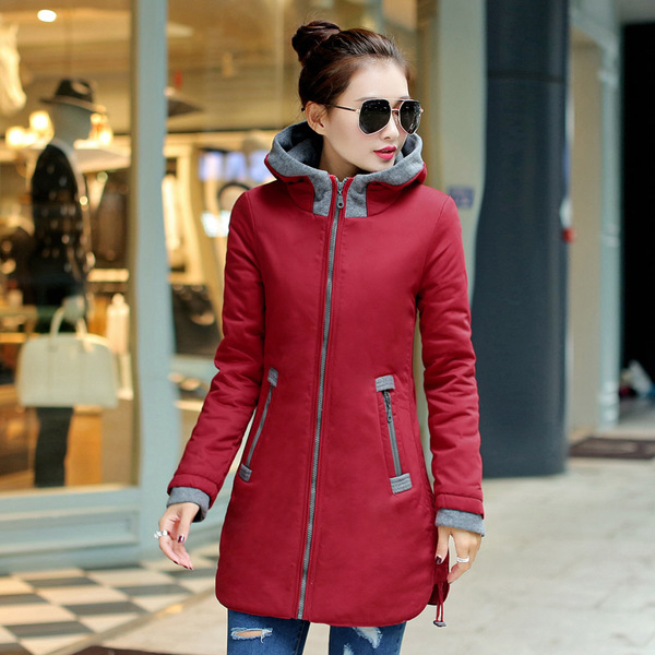 韩国女装棉衣修身2015冬装新款大码加厚外套中长款显瘦棉袄棉服大
