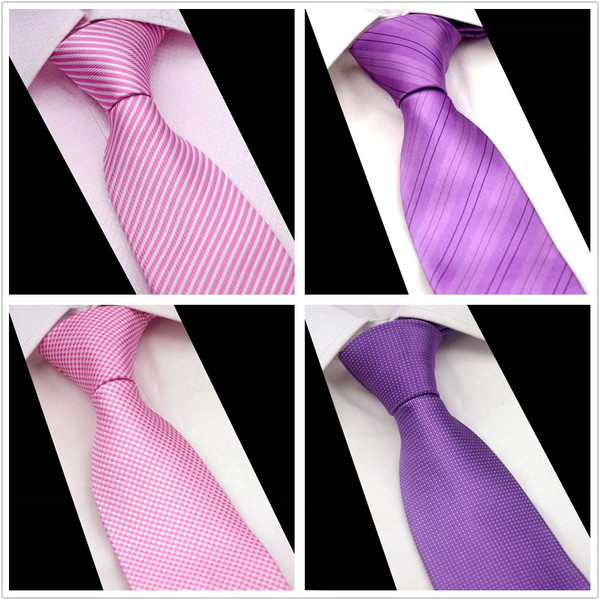 粉色浅紫色 男士结婚领带 正装商务领带 新郎伴郎领带 主持演出