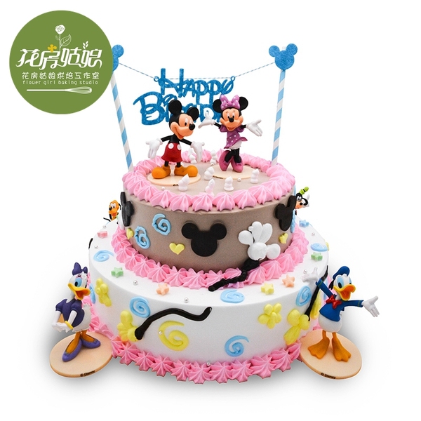 米奇米妮创意儿童卡通定制场景造型生日蛋糕 昆山苏州同城配送