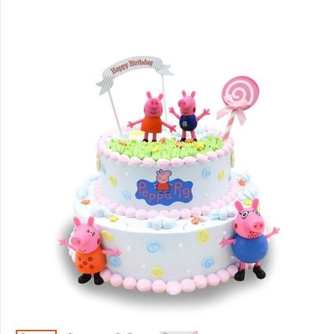 粉红猪小猪佩琪生日蛋糕场景蛋糕儿童百天周岁苏州昆山同城送货