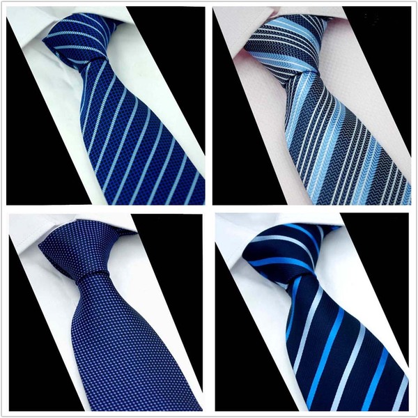 8厘米男士正装商务领带 藏蓝色斜纹职业团体工作领带 出差会议